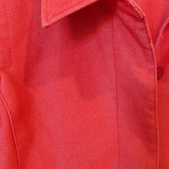 ESPRIT vintage red denim jacket peacoat button XS preppy fall retro classic 90s - Picture 4 of 8